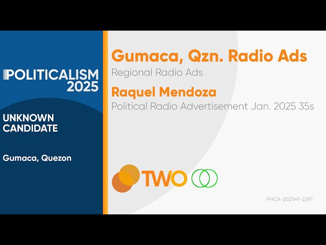 Raquel Mendoza Political Radio Ad January 2025 35s (Gumaca, Quezon)