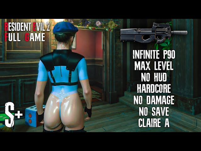 (S+) RE 2 REMAKE Hardcore Gameplay - No HUD, No Damage, No Save | Claire A + Claire STARS Force Mod