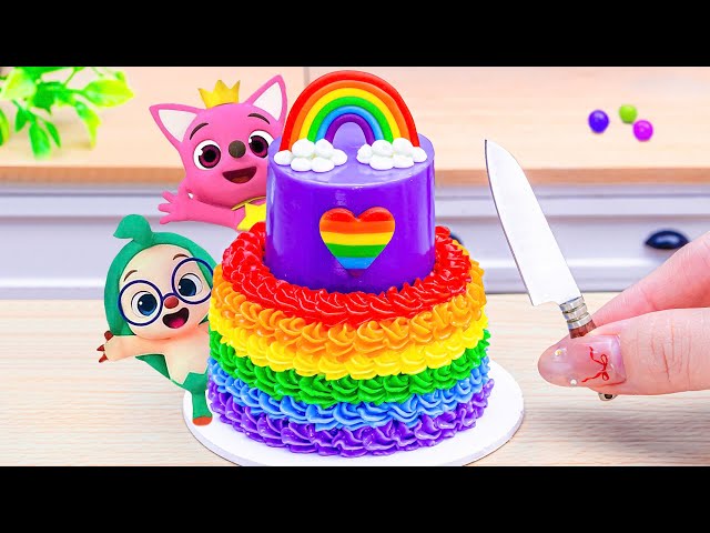 Miniature Purple Chocolate Cake Decorating🌈Rainbow Buttercream Cake Recipes Ideas🌈Mini Cakes