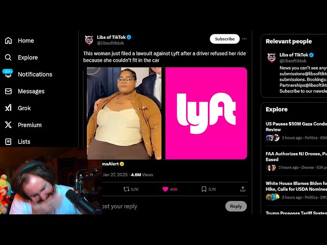 500 lbs woman is suing Lyft (she couldn't fit in the car)