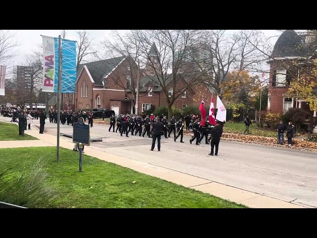 Parade after Remembrance Day service, Brampton, 2024