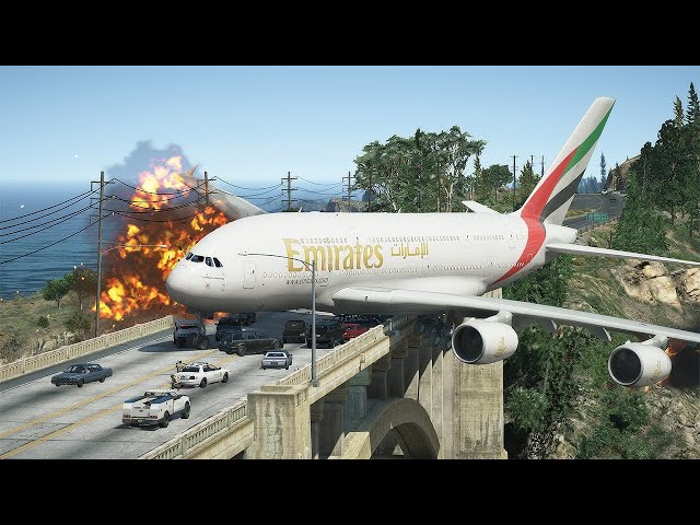 GTA 5 Airbus Realistic Crash To Another Aeroplan Emergency Landing