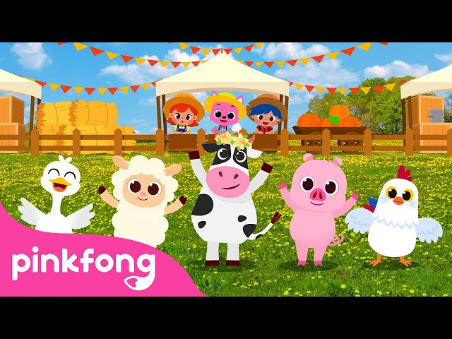 Five Little Animals Dancing on the Farm 🐽 |  Pinkfong's Farm Animals  |  Pinkfong Songs for Children