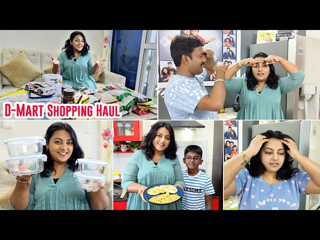 D-Mart ல் வாங்கிய பொருட்கள் கம்மி விலையில் | Morning Routine Vlog - My Hair Care | Karthikha Channel