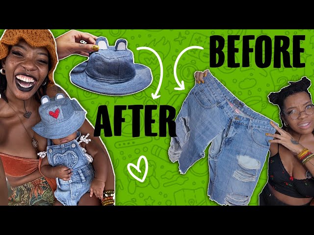 DIY Bucket Hat With Bear Ears | Upcycling Old Denim Into Something Adorable!