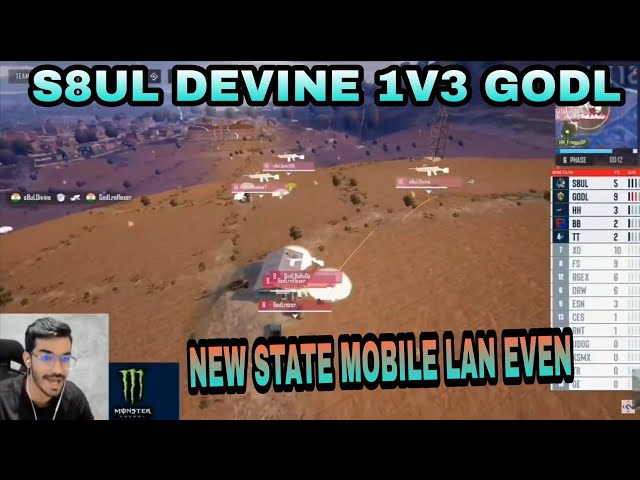 S8UL DEVINE 1V3 GODL || NEW STATE MOBILE LAN ||🇮🇳🇮🇳🚀🚀|| S8UL NEW STATE TEAM || S8UL ON TOP ||🚀🚀