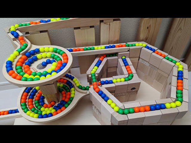 Marble Run Race ☆ HABA Slope + Cuboro + Bornelund Quadrilla + Transparent pipe