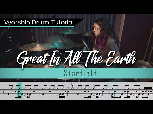 Great In All The Earth - Starfield || Worship Drumming Tutorial (with sheet music)