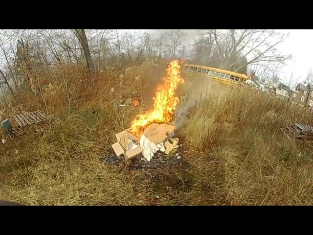 Burning some garbage and an intense grass fire breaks out