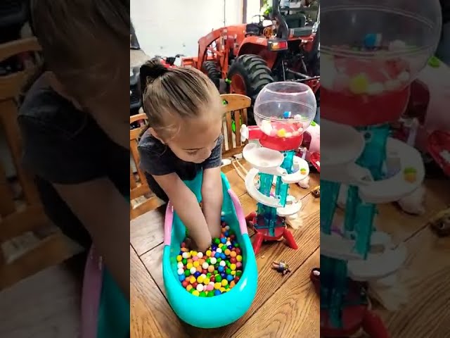 ASMR Cute Baby Girl Playing Gumball Candy and Baby Doll #baby #satisfying #asmr #shorts #babygirl