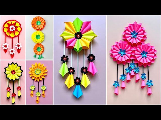 6 Beautiful Paper Flower Wall Hanging Decors 💗💞|| DIY Home Decoration Ideas || Easy Paper Crafts