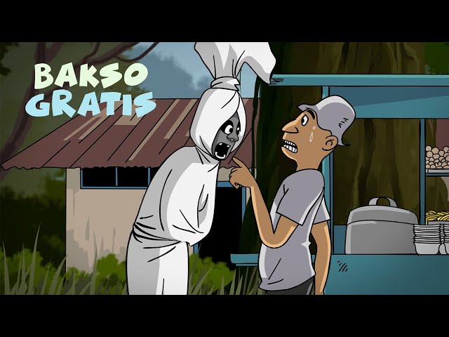 Bakso Pocong Gratisan Buat anak - anak Hantu - Kartun Lucu Pocong