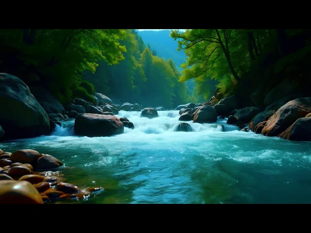 Forest River Nature Sounds - Relaxing Babbling Brook & #birdsounds-Calm Sleeping Sound