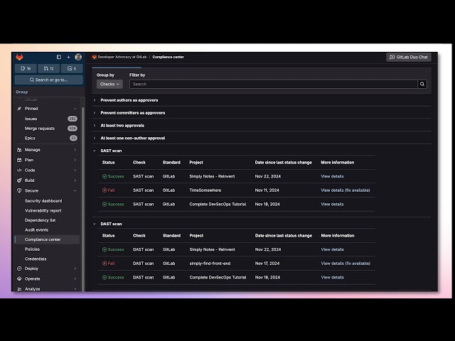 GitLab 17.6 - Compliance Adherence Checks for SAST and DAST