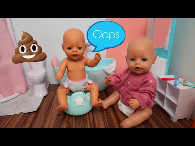 Baby born doll has an accident baby doll Evening Routine