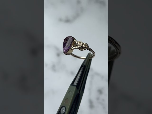 Lepidocrocite in Amethyst Ring - 4