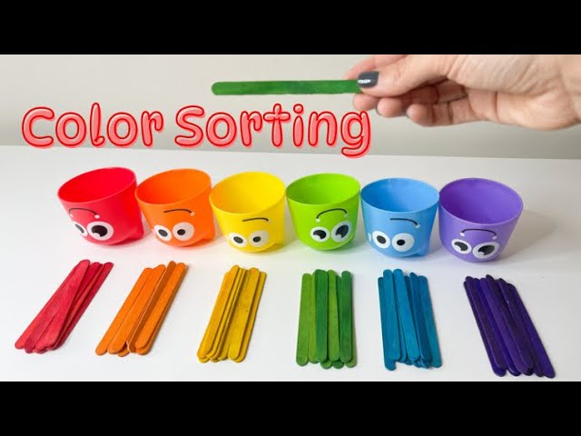 Sorting  Colors Activity Using Popsicle Sticks | Learn Colors | Educational Video for Toddlers