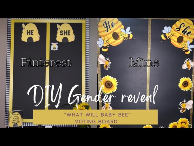 DIY “what will baby bee” Gender Reveal voting board. #teamgirl #teamboy