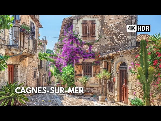 Cagnes-sur-Mer, France 😍 🇫🇷 Beautiful Village in the French Riviera  🌸  Walking Tour 4K HDR