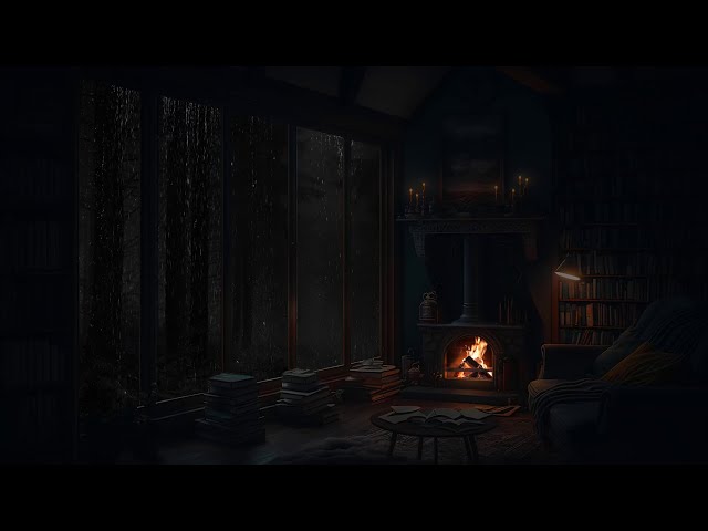 Soothing Rain and Crackling Fireplace for Deep Sleep - Relaxation Sounds