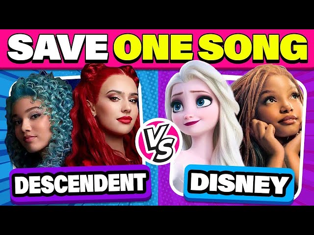 SAVE ONE SONG 🎤 Descendants Song vs Disney Song 🎵 Music Quiz | 2024