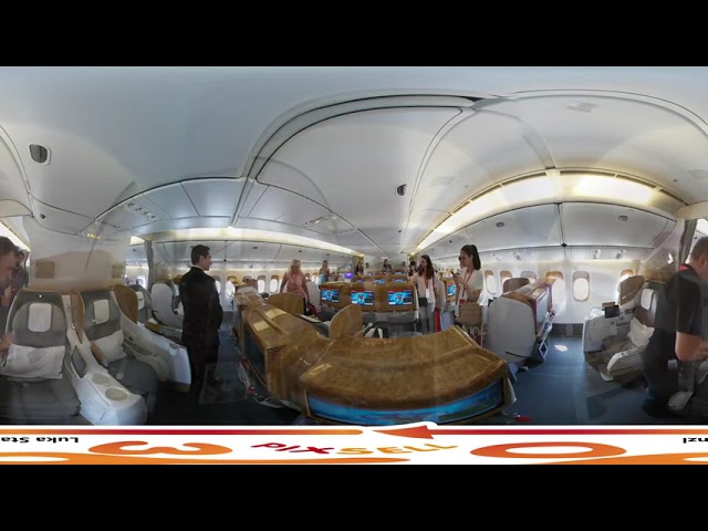 360 VIDEO  Inside the Emirates Boeing 777 300 Amazing Luxury Jet Airliner