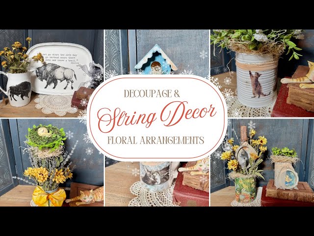 Upcycling Thrifted Home Decor into DIY Spring French Country CottageCore Tin Can Projects