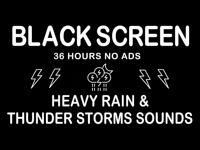 Heavy Rain & Thunderstorm for Emotional Healing & Stress-Free Sleep | Black Screen Deep Calm.