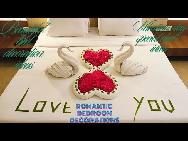 Romantic Bedroom Decorations|| I love you surprise||Towel art||Housekeeping bed decoration