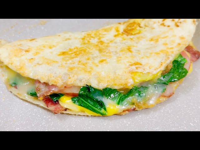 Easy and Quick Tortilla Recipe! 5 minutes One-Pan Meal! Healthy breakfast, lunch and dinner!