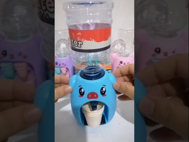 Asmr unboxing with review of this cute blue piggy water dispenser toy so cool #asmrsound #unboxing