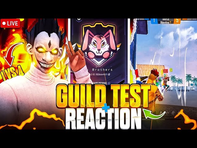 Guild Test Live Reaction On Gameplay With Civilian Gaming #freefire #gaming #guildtest