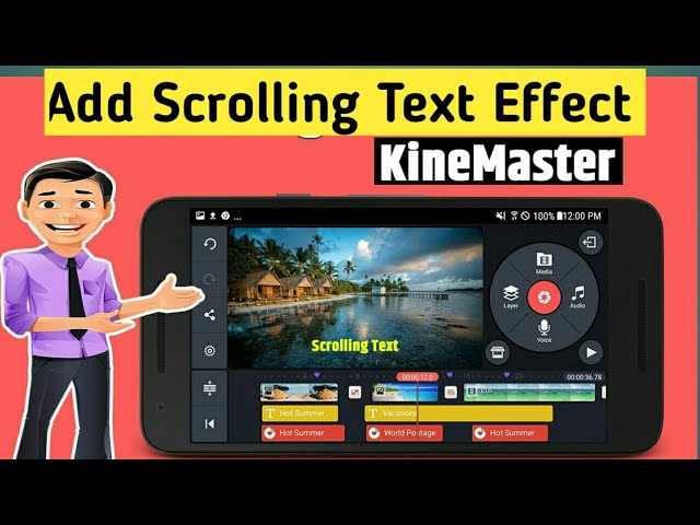 kinemaster scrolling text effect | KineMaster