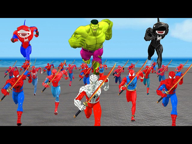 Siêu nhân nhện🔴Spider-Man sword Attacked by Venom vs Joker vs Hulk Rescue Superman vs Iron man 4