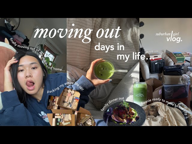 MOVING OUT days in my life 🚚📦 | packing, organizing & crashing out.