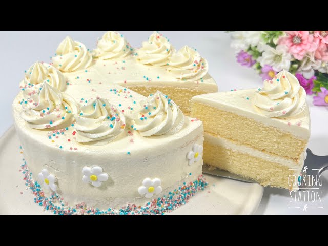 Easy Vanilla Cake with Buttercream Frosting | Simple & Moist Recipe