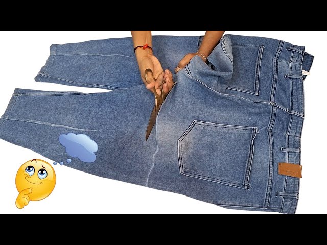 Transformation IDEA From Old Jeans # Old Jeans RE Use Idea # DiY Jeans RE Use Idea # DiY Idea