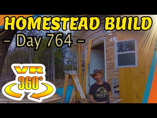 Homestead Building - Calking Around Windows on Mini House