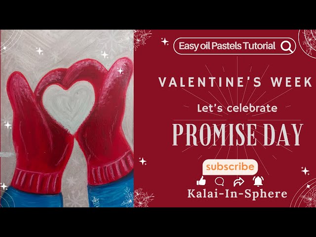 Promise Day Celebration 🌹 Valentine's Week Special Easy Oil Pastels Art Tutorial Kalai-in-sphere