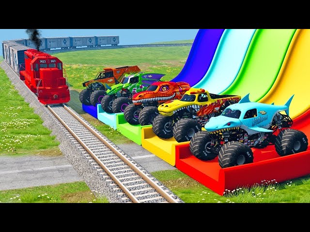 Monster Truck Mayhem: Obstacle Course Chaos & Epic Train Rescue!