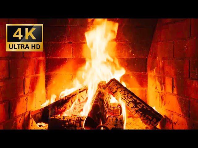 The Best Fireplace Sounds 4K  ‹ No Ads › 🔥  Relaxing Fireplace for Sleep & Study ‹ No Music ›