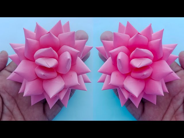 3D Paper Flower Making DIY | How to make paper flower | Home Decor Ideas