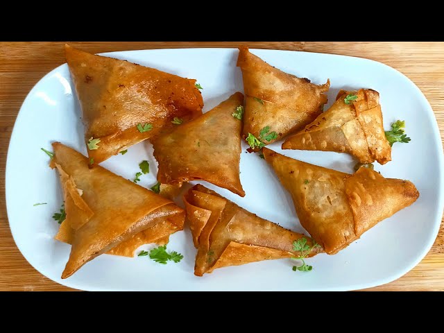 Samosa with Corn Mayonnaise Filling | Mayonnaise capsicum samosa Sweet corn samosa easy folding