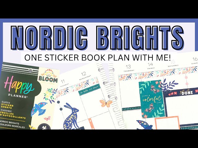 NORDIC BRIGHTS | Plan With Me | Classic Happy Planner | Another One Sticker Book Spread!