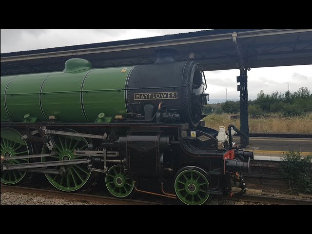 Taunton railway station with 2 steam trains