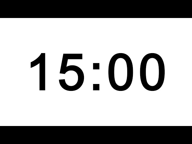 Arial 15 Minute Countdown On White Background - FREE DOWNLOAD