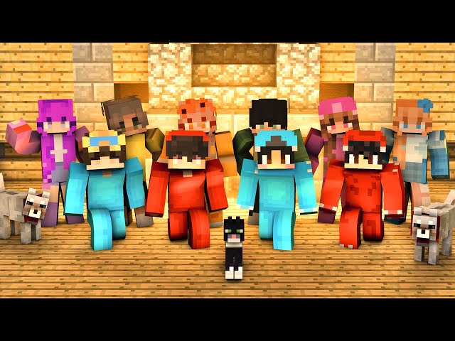 Cash and Nico and Zoey and Shady and Mia vs Omz and Roxy and Lily and Luke and Crystal in Minecraft