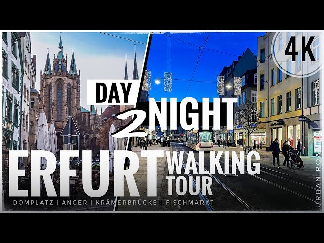 [2023] ERFURT Old Town Walking Tour from Day to Night in 4K | 50FPS | GERMANY 🇩🇪