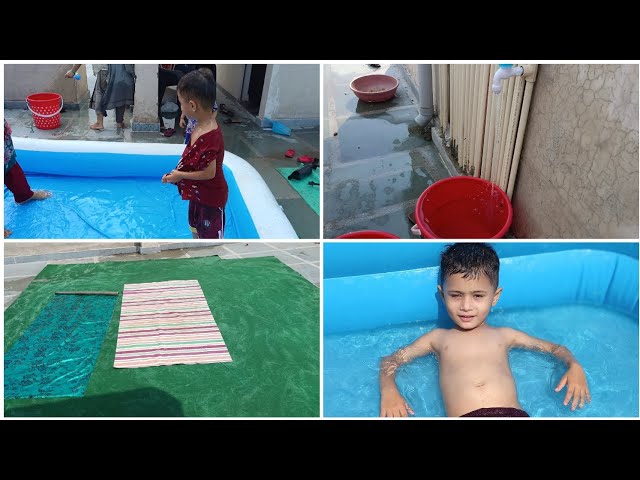 Shadi ki tyari mai kya kiya 😆😲Swiping pool lagaya | carpet bhi dho dala | Hasan sisters ❤🤗