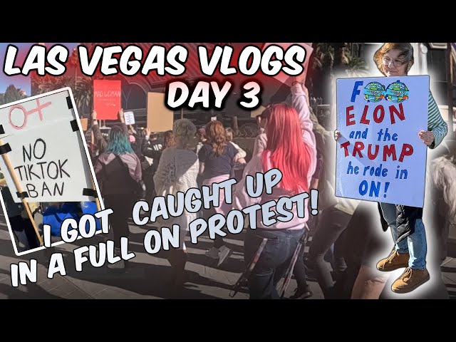 Las Vegas Day 3JAN 2025 SOLO | IN a FULL on PROTEST | Getting absolutely BLADDERED AGAIN! |